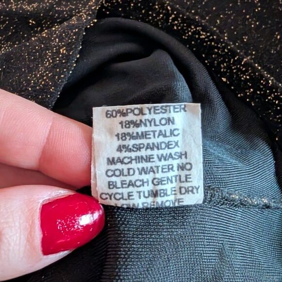 Misdemeanor Sparkly Vintage Cyber Y2k Black Cutout Blouse - Picture 4 of 5